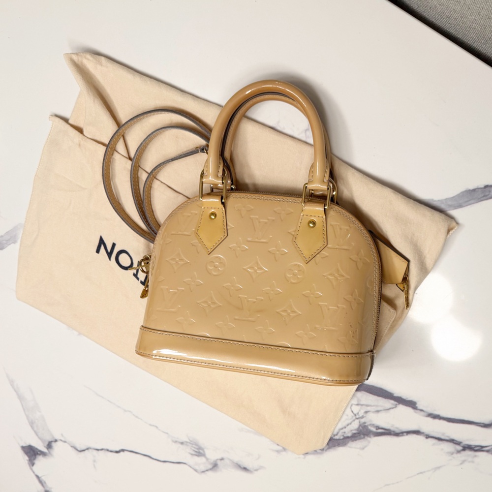 SOLD authentic Louis Vuitton Alma BB in Monogram Vernis leather